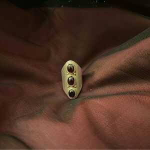 Silver handmade ring with garnet stones